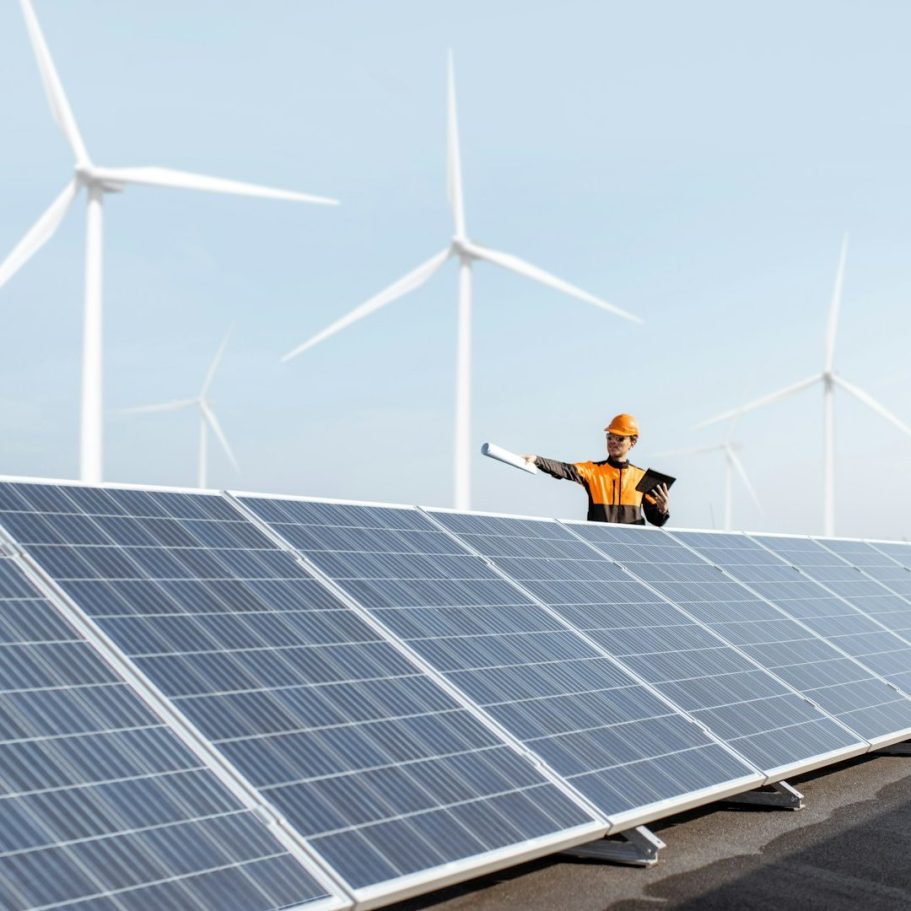 Baustelle - Windpark und Solarpark
